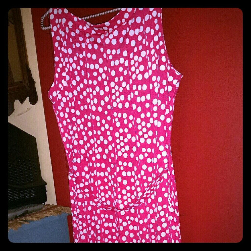 Pretty Pink & White Polka Dot Dress